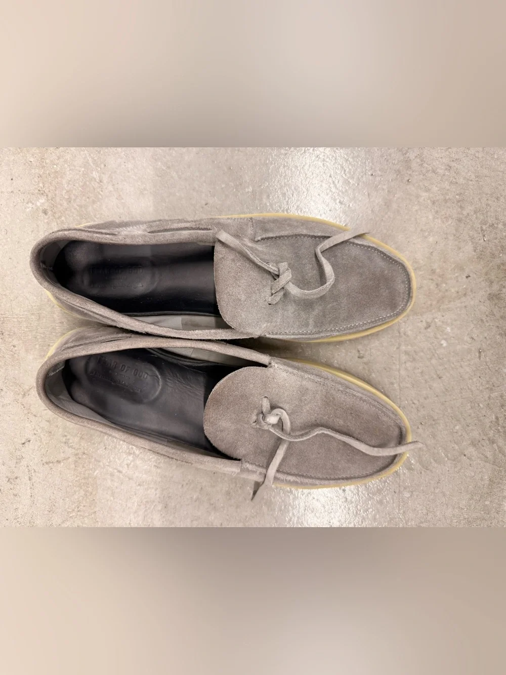 Fear of God x Ermenegildo Zegna Suede Boat Shoe Loafers Mens 7 Womans 9 Gray